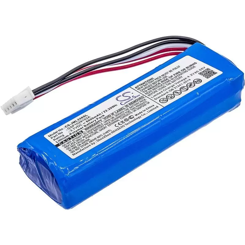 Li-Polymer Battery fits Jbl, Charge 3, Part Number, Jbl 3.7V, 6000mAh