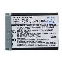 Li-ion Battery fits Canon, Powershot, Powershot G7x Ii, Powershot G5x 3.7V, 1050mAh