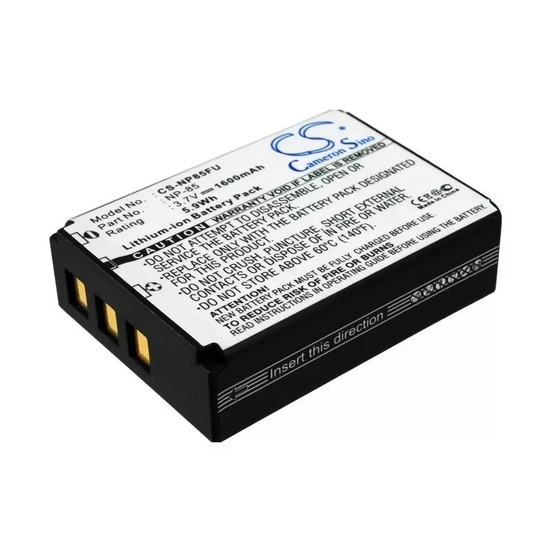Li-ion Battery fits Fujifilm, Finepix F305, Finepix Sl1000, Finepix Sl240 3.7V, 1600mAh