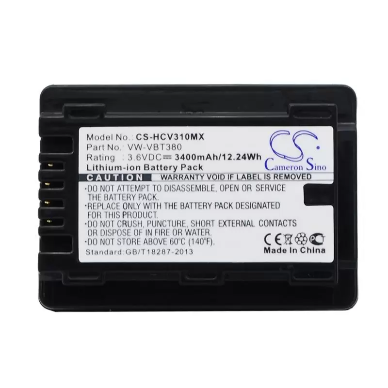 Li-ion Battery fits Panasonic, Hc-250eb, Hc-550eb, Hc-727eb 3.6V, 3400mAh