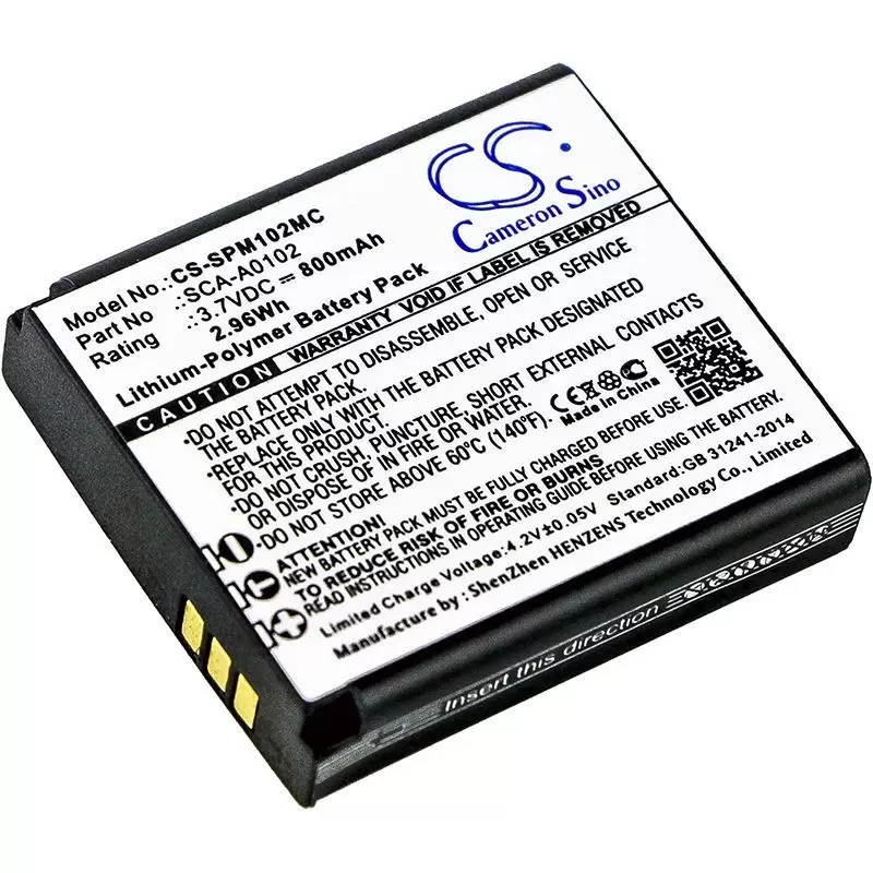 Li-Polymer Battery fits Sena, Prism Bluetooth Action Camera, Sena Prism, 3.7V, 800mAh