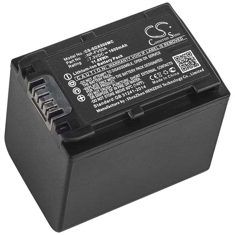 Li-ion Battery fits Sony, Fdr-ax33, Fdr-ax40, Fdr-ax45 7.3V, 1600mAh