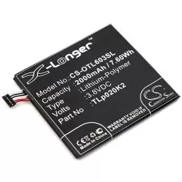 Li-Polymer Battery fits Alcatel, 6039s-2aalus7, one touch idol 3 4.7, ot-6039 3.8V, 2000mAh