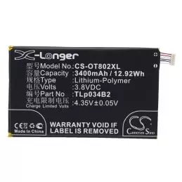 Li-Polymer Battery fits Alcatel, a995l, hero n3, one touch 8020 3.8V, 3400mAh