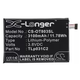 Li-Polymer Battery fits Alcatel, m811, m812, m812c 3.8V, 3100mAh