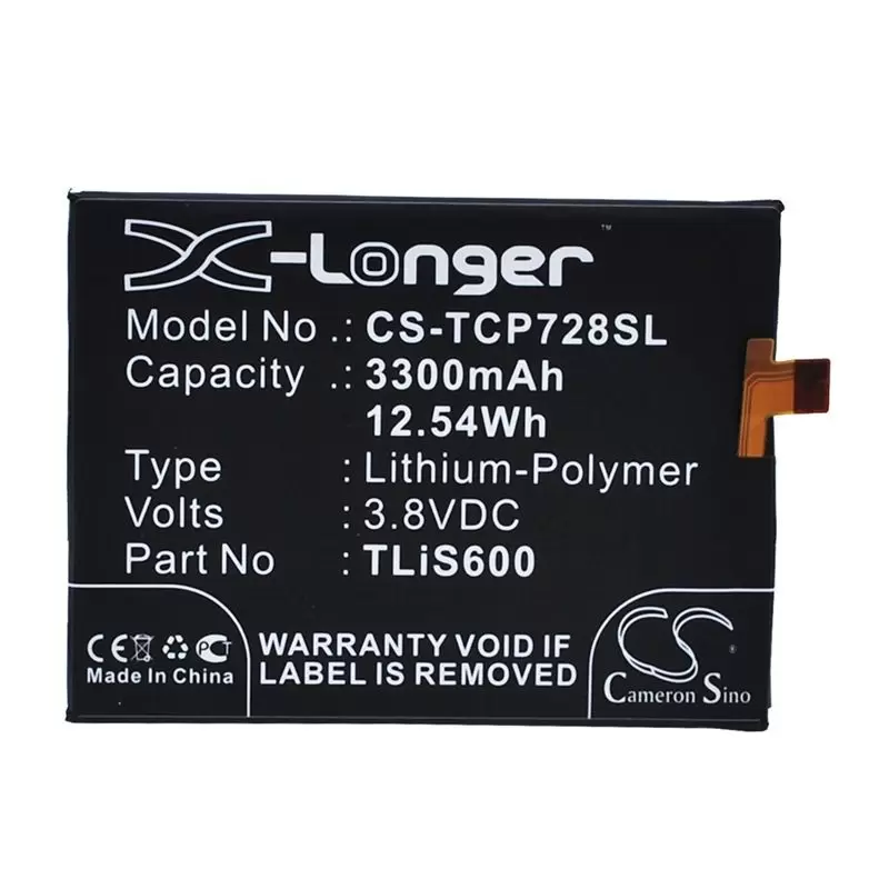 Li-Polymer Battery fits Alcatel, one touch flash plus, ot-7054, ot-7054t 3.8V, 3300mAh