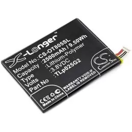 Li-Polymer Battery fits Alcatel, one touch pixi 3 8" 3g, one touch pixi 4 6.0, one touch pixi 4 6.0 lte 3.8V, 2500mAh