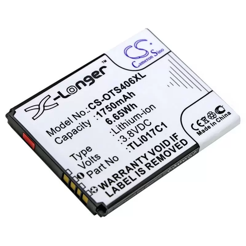 Li-ion Battery fits Alcatel, one touch pop 3 4.5, one touch streak, ot-4060 3.8V, 1750mAh
