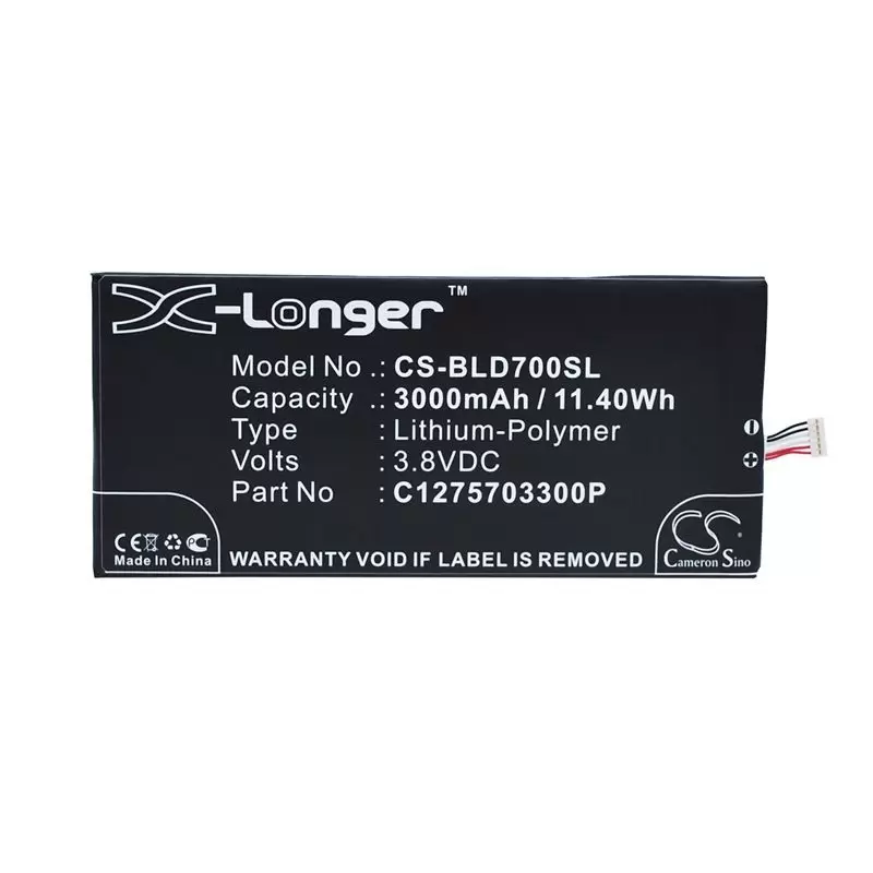 Li-Polymer Battery fits Blu, d700, d700a, d700i 3.8V, 3000mAh