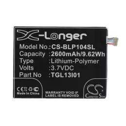 Li-Polymer Battery fits Blu, l110, life view, p104 3.7V, 2600mAh