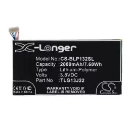 Li-Polymer Battery fits Blu, l132l, life one x, wiko 3.8V, 2000mAh