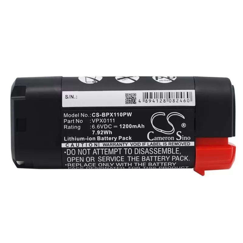 Li-ion Battery fits Black & Decker, Vpx1101, Vpx1101x, Vpx1201 6.6V, 1200mAh