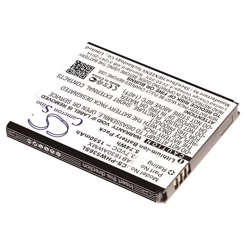Li-ion Battery fits Philips, ctw536, d633, t539 3.7V, 1550mAh