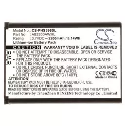 Li-ion Battery fits Philips, s396, xenium s396 3.7V, 2200mAh