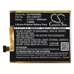 Li-Polymer Battery fits Philips, xenium s356t 3.8V, 2000mAh