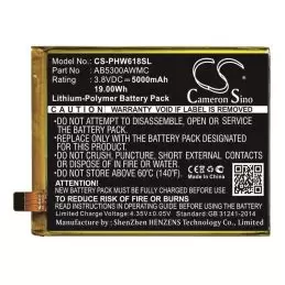 Li-Polymer Battery fits Philips, xenium w6618 3.8V, 5000mAh