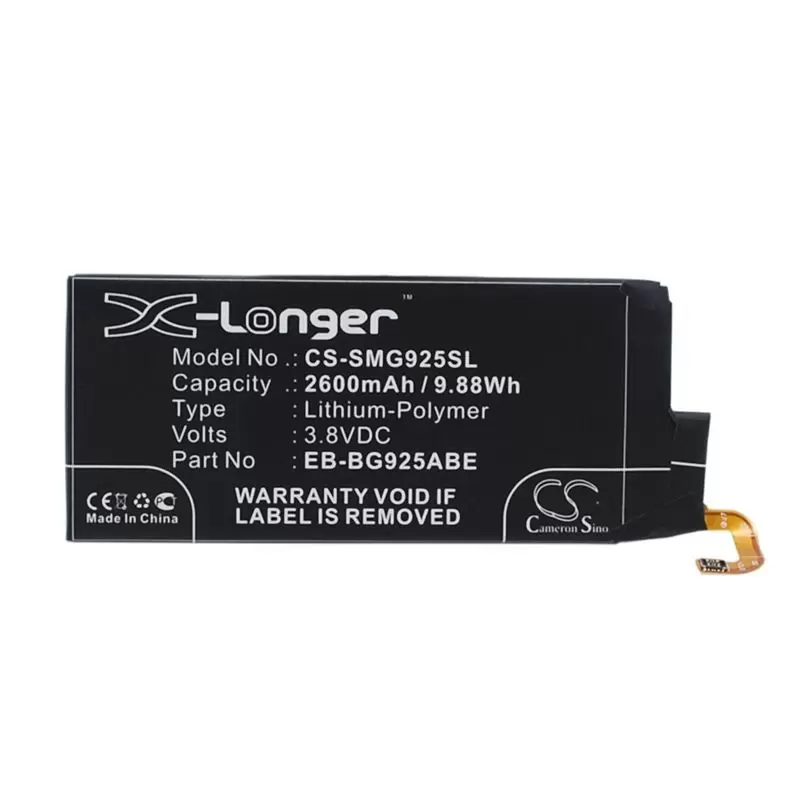 Li-Polymer Battery fits Samsung, galaxy s6 edge, galaxy s6 edge td-lte, sc-04g 3.8V, 2600mAh