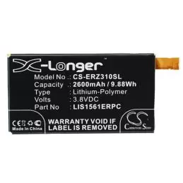 Li-Polymer Battery fits Sony ericsson, cosmos ds, d5803, d5833 3.8V, 2600mAh