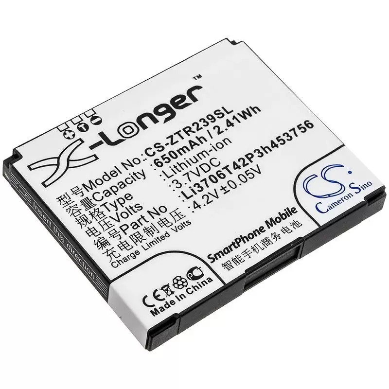 Li-ion Battery fits Zte, r239 3.7V, 650mAh