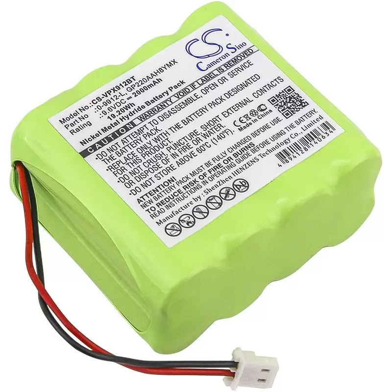 Ni-MH Battery fits Visonic, 0-100459, 0-100498, 0-100535 9.6V, 2000mAh