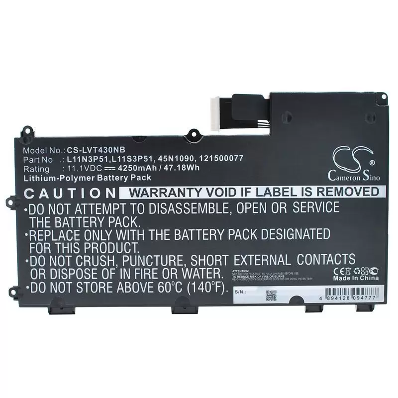 Li-Polymer Battery fits Lenovo, thinkpad T430u 11.1V, 4250mAh