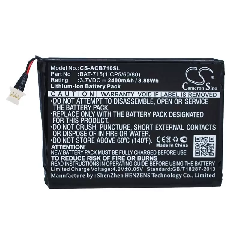 Li-ion Battery fits Acer, Iconia B1-a71, Iconia B1-a71-83174g00nk, Iconia Tab B1 3.7V, 2400mAh