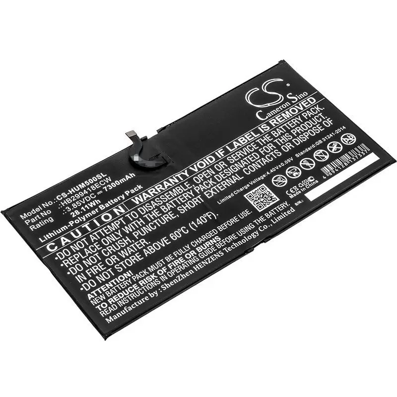 Li-Polymer Battery fits Huawei, Cmr-al09, Cmr-al19, Cmr-w109 3.85V, 7300mAh