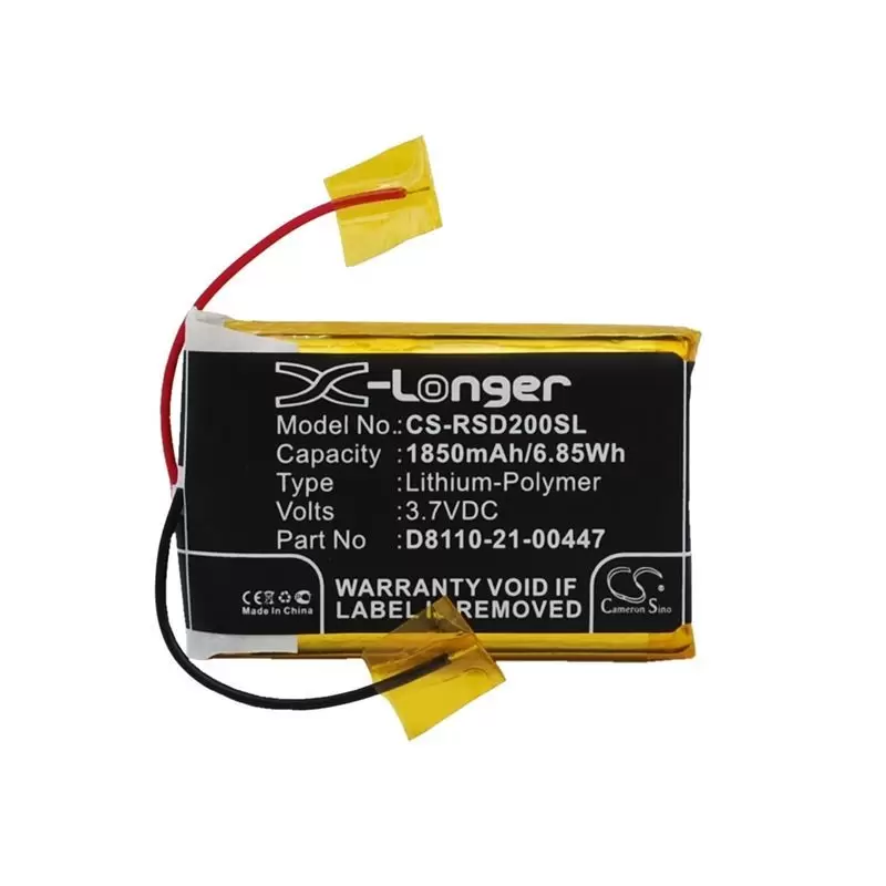 Li-Polymer Battery fits Roberts, Sports Dab2, Part Number, Roberts 3.7V, 1850mAh