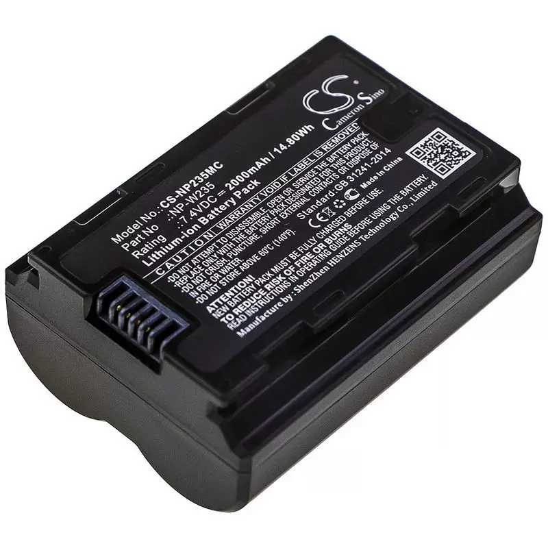 Li-ion Battery fits Fujifilm, X-t4 7.4V, 2000mAh