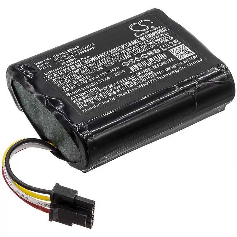 Li-ion Battery fits Physio-control, 1150-000018, Lifepak 20 Code 11.1V, 2600mAh