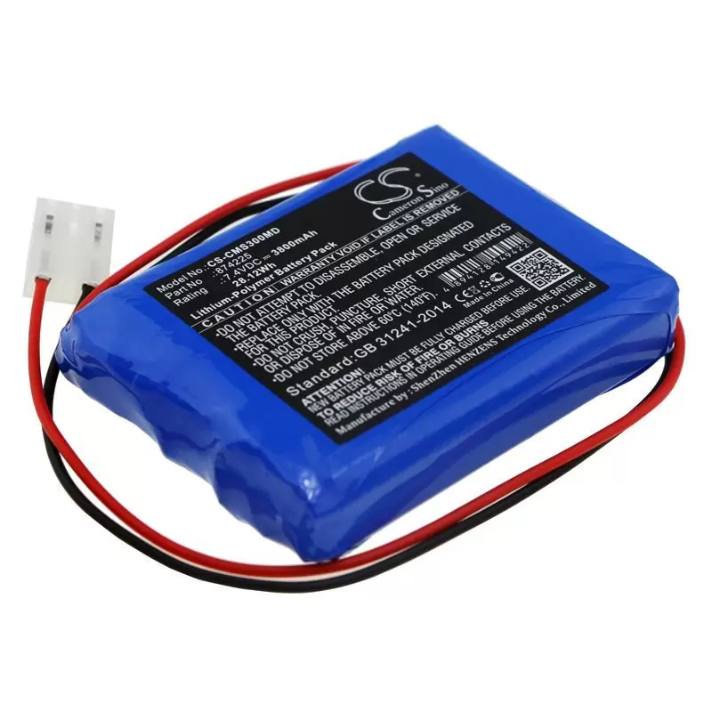 Li-Polymer Battery fits Contec, Ecg-300g, Ecg300gt 7.4V, 3800mAh