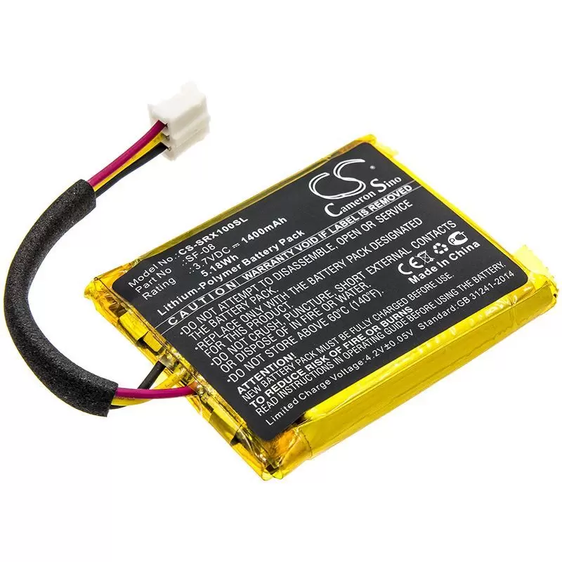 Li-Polymer Battery fits Sony, Srs-xb10, Srs-xb12 3.7V, 1400mAh
