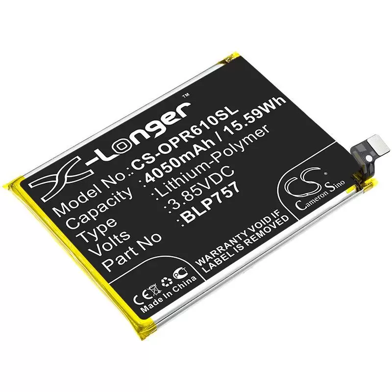 Li-Polymer Battery fits Oppo, R2002, Realme 6 3.85V, 4300mAh