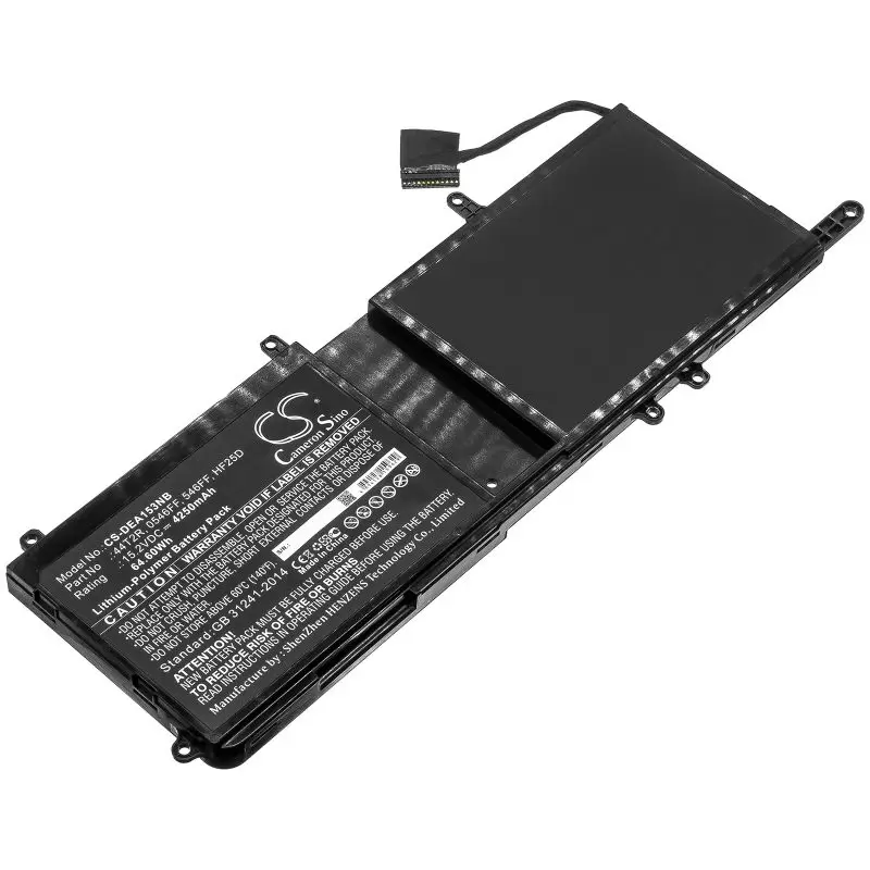 Li-Polymer Battery fits Dell, 0546ff, 44t2r, 546ff, Hf25d 15.2V, 4250mAh