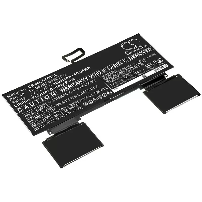Li-Polymer Battery fits Microsoft, 1005363-356220-2 7.7V, 5200mAh
