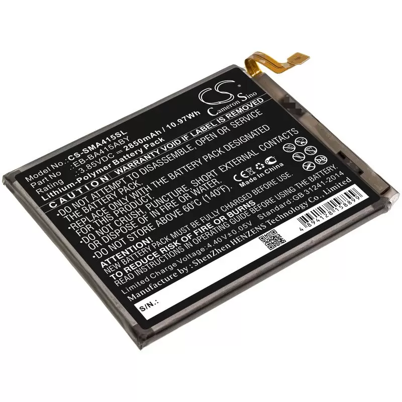 Li-Polymer Battery fits Samsung, Eb-ba415aby, Gh82-22861a 3.85V, 2850mAh
