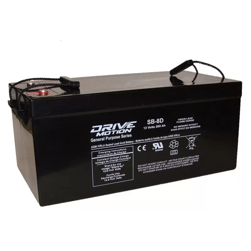Sealed Lead Acid Battery fits 12V-260 Ah (8D) 12V, 260Ah
