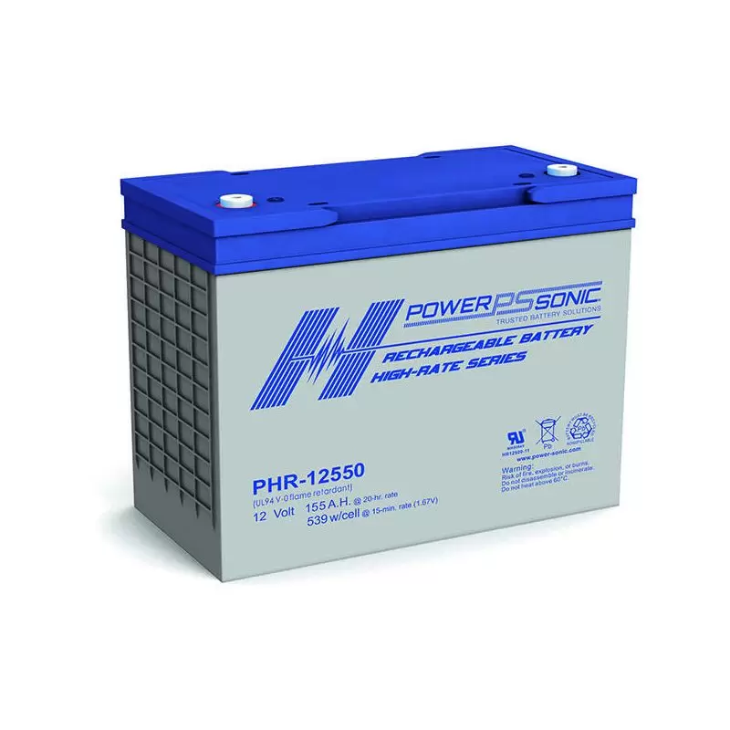 Power Sonic PHR-12550 High-rate Vrla Battery Replaces 12V-155.00Ah