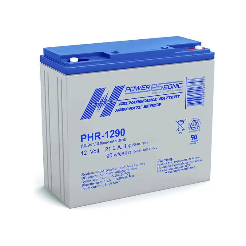 Power Sonic PHR-1290 High-rate Vrla Battery Replaces 12V-21.20Ah