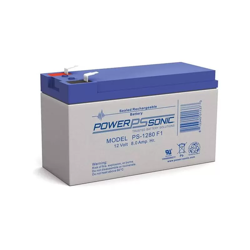 Power Sonic PS-1280 General Purpose Vrla Battery Replaces 12V-8.00Ah