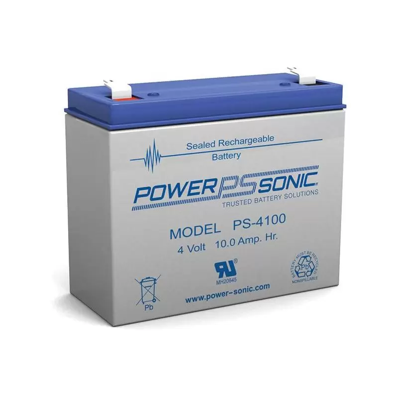 Power Sonic PS-4100 General Purpose Vrla Battery Replaces 4V-10.00Ah