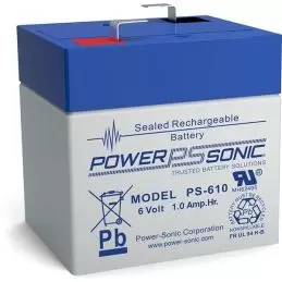 Power Sonic PS-610 General Purpose Vrla Battery Replaces 6V-1.00Ah