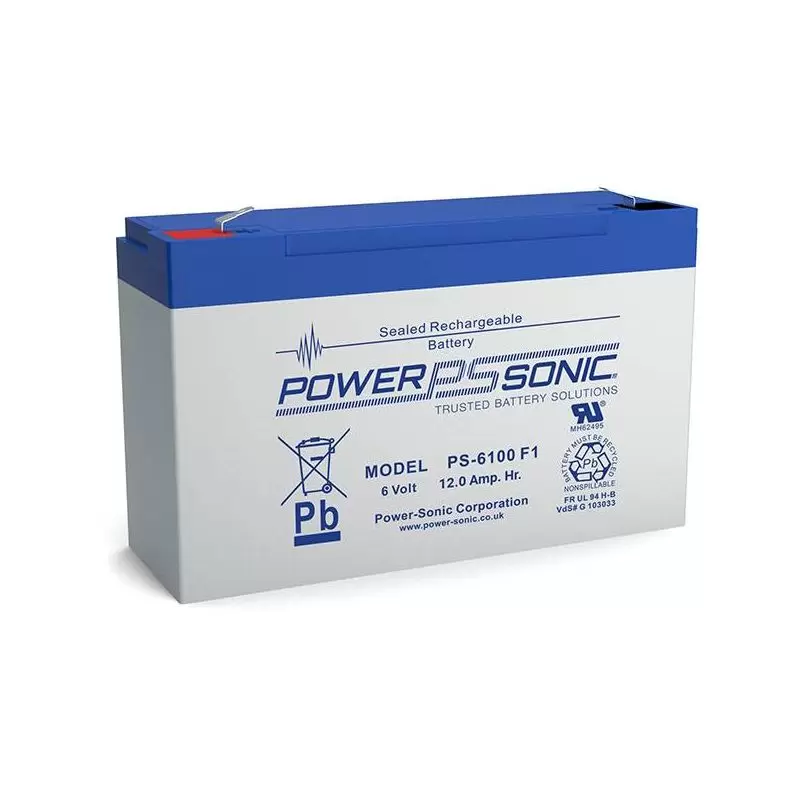 Power Sonic PS-6100 General Purpose Vrla Battery Replaces 6V-12.00Ah