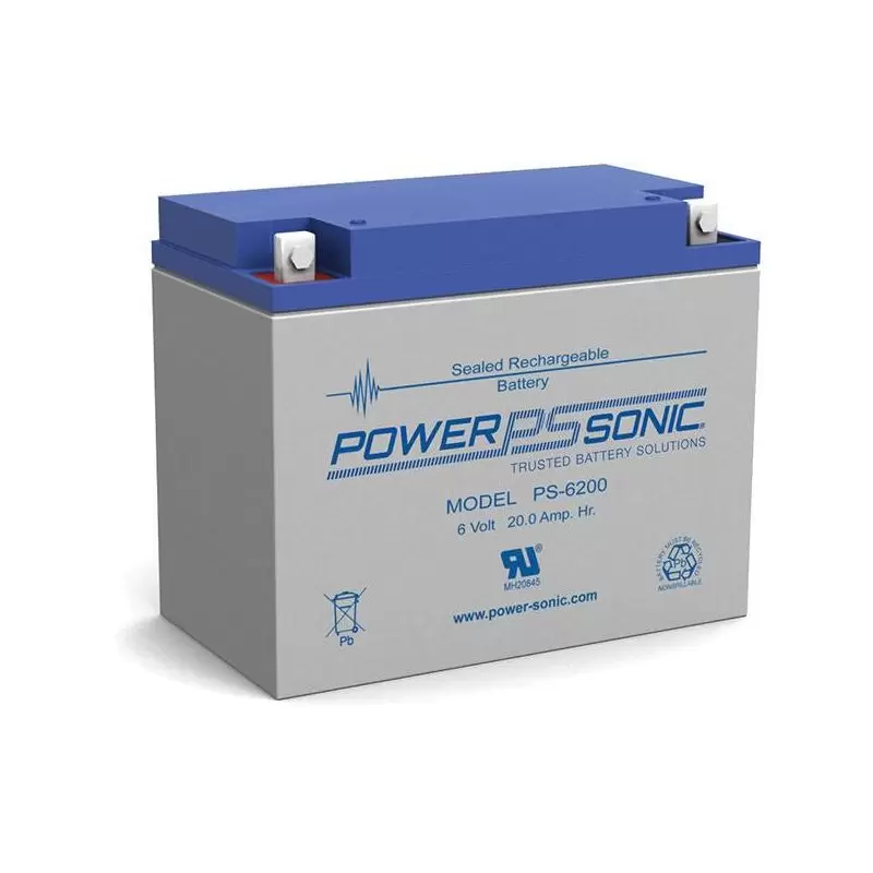 Power Sonic PS-6200 General Purpose Vrla Battery Replaces 6V-20.00Ah