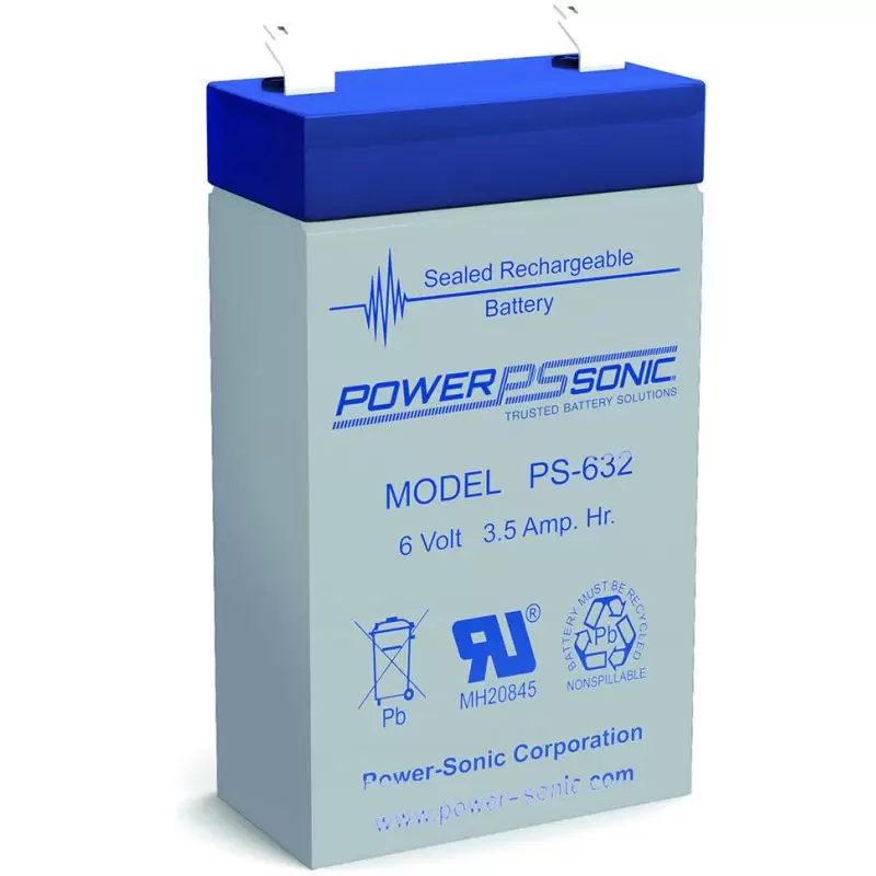 Power Sonic PS-632 General Purpose Vrla Battery Replaces 6V-3.50Ah