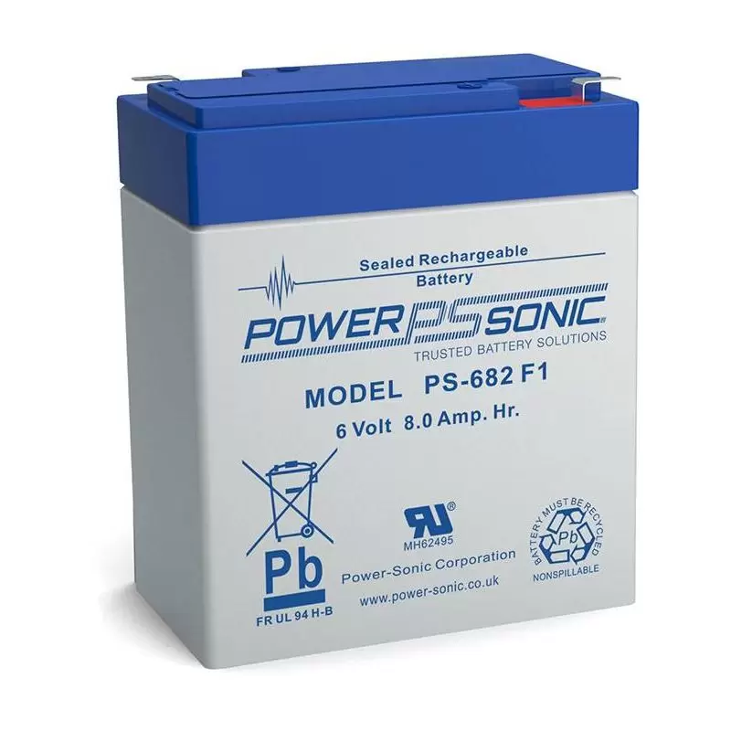 Power Sonic PS-682 General Purpose Vrla Battery Replaces 6V-8.50Ah