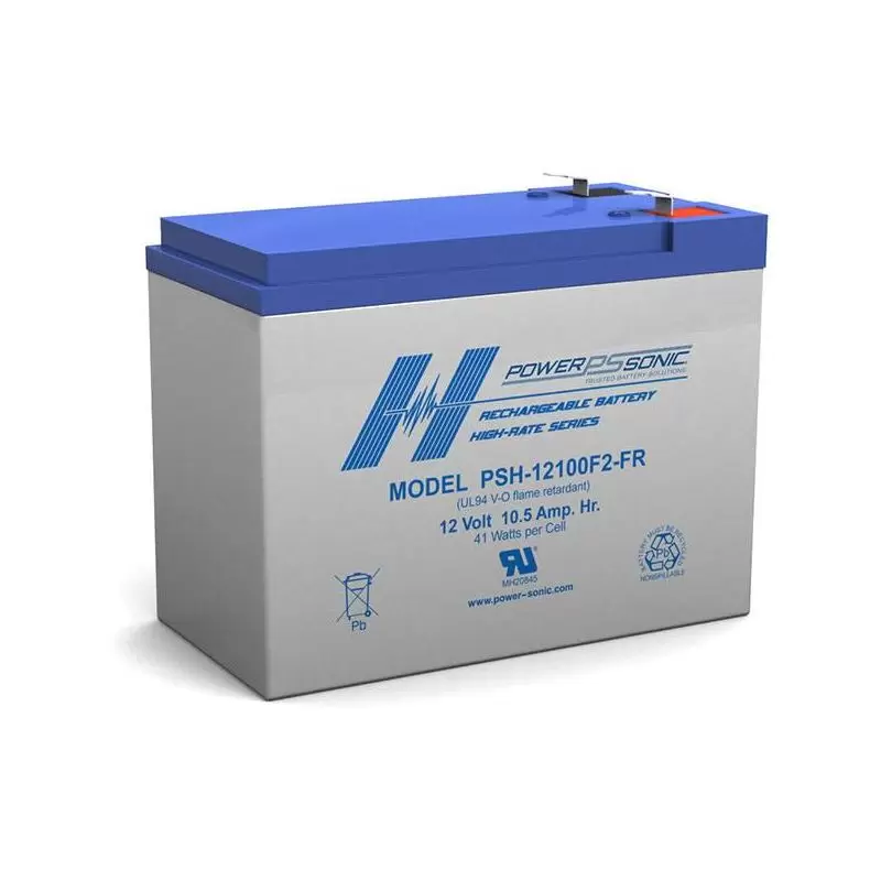 Power Sonic PSH-12100FR High-rate Vrla Battery Replaces 12V-10.50Ah