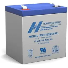 Power Sonic PSH-1255FR High-rate Vrla Battery Replaces 12V-6.00Ah
