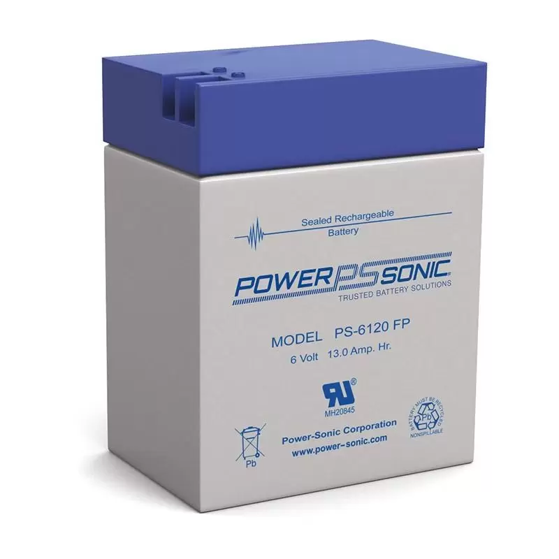 Power Sonic PS-6120FP General Purpose Vrla Battery Replaces 6V-13.00Ah