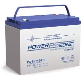 Power Sonic PG-6V210 FR Deep Cycle Vrla Battery Replaces 6V-226.00Ah